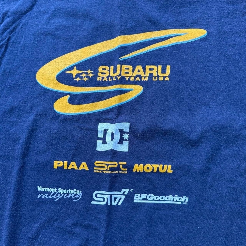 Vintage 2000s DC Shoes Subaru Rally Block 43 Shirt Racing RARE - Picture 3 of 7